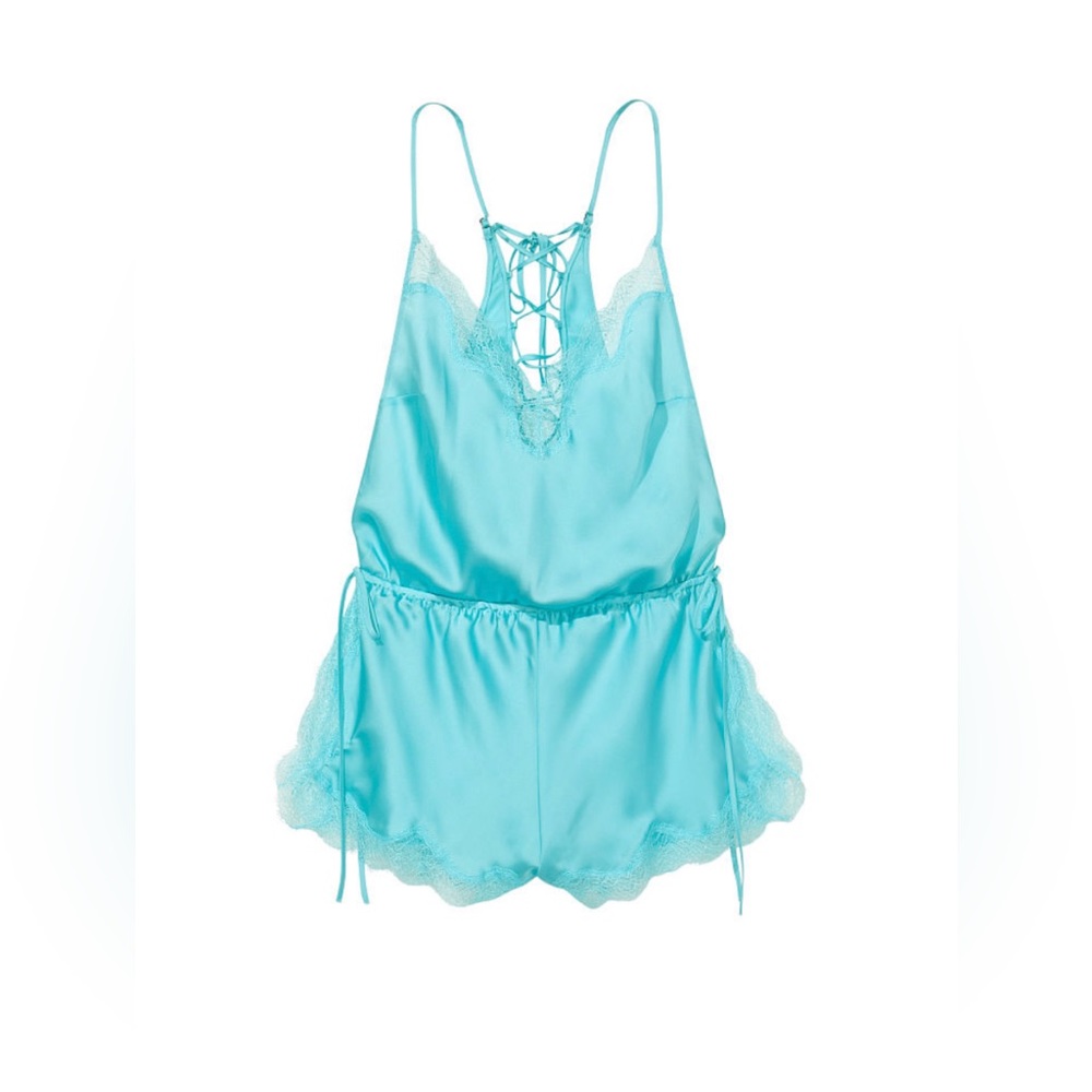 Victoria secret satin blue romper